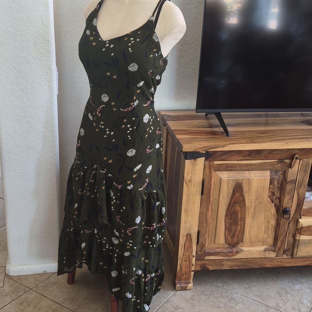 AX Paris Two Tier Ruffle Bottom, High/low, Floral Print Dress